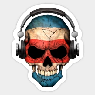 Dark Skull Deejay with Costa Rican Flag Sticker